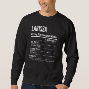 Sweatshirt Filles Larissa Faits nutritionnels Taille du servi