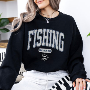 Sweatshirt Fisher Of Men Écriture Chrétienne Script Vintage
