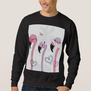 Sweatshirt Flamant rose d'été : Illustration Vintage de plage