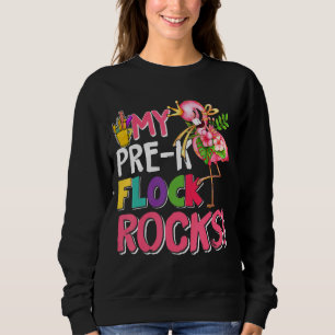 Sweatshirt Flamant rose rose Mon Pré K Flock Rocks Enseignant