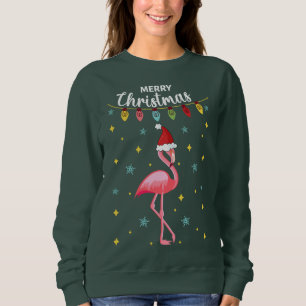 Sweatshirt Flamingo Rose Noël Tropical