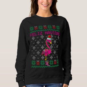 Sweatshirt Flamingo Ugly Christmas Sweater Feliz Navidad