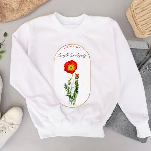 Sweatshirt Fleur de naissance Mois d'août Anniversaire Poppy