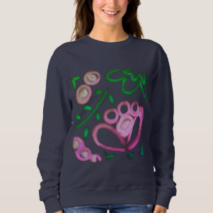 Sweatshirt Fleur rose funky Art Abstrait à porter