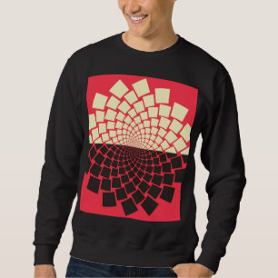 Sweatshirt Fleur stylisée : noir rouge ivoire