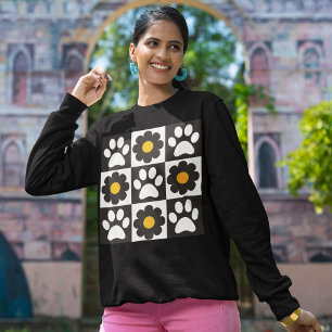 Sweatshirt Fleurs À damiers Paws Daisy Retro