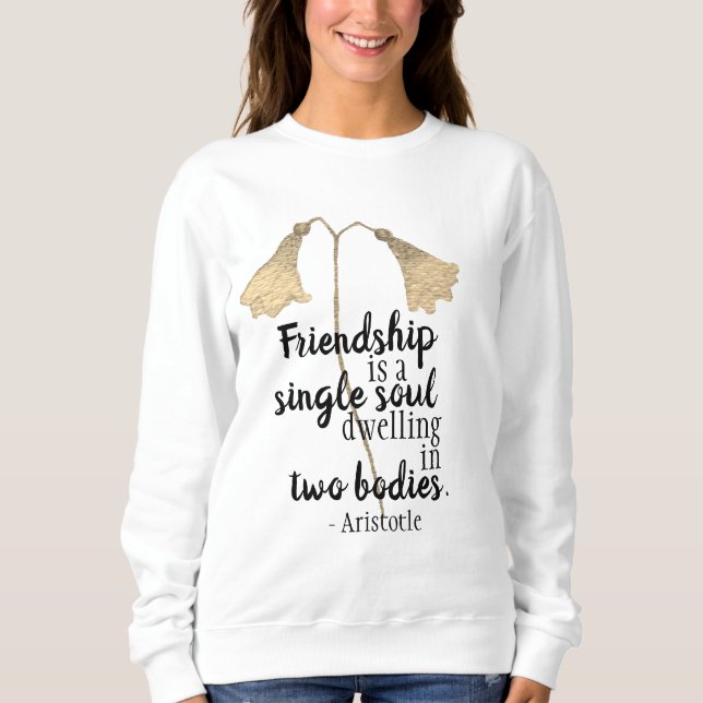Sweatshirt Fleurs de devis d'amitié (Devant)