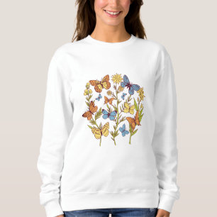 Sweatshirt Fleurs et papillons