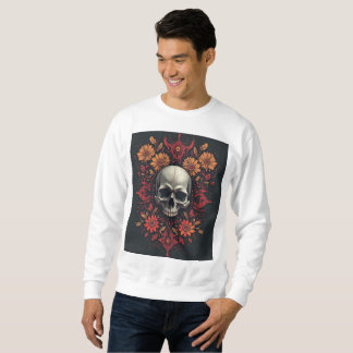 Sweatshirt "Fleurs éthérées : Un crâne parmi les fleurs"