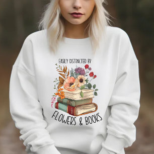Sweatshirt Fleurs facilement distraits livres élégants florau