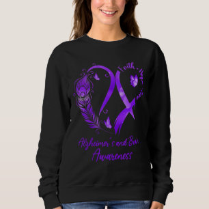 Sweatshirt Foi Coeur Espère Aimer Alzheimer Et Cerveau Violet