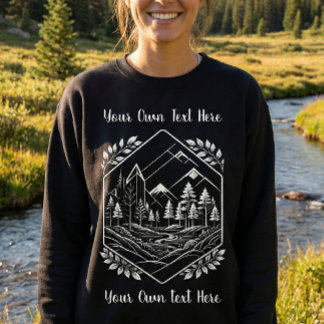 Sweatshirt Forêt hexagonale de montagne chaude Votre texte