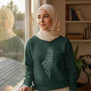 Sweatshirt Free Gaza Free Palestine Map Mot Cloud