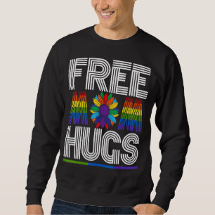 Sweatshirt Free Mom Hugues Rainbow Sunflower Gay pride Lgbtq