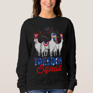 Sweatshirt Freedom Squad Llama Usa Independence Day 4