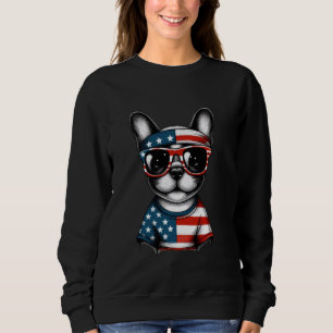 Sweatshirt Frenchie Dog USA Patriotic Tee 4 juillet Kid