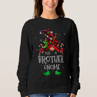Sweatshirt Frère Gnome Buffalo à carreaux famille assortie No