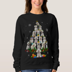 Sweatshirt Frise de Bichon Frise Noël Lumières Drôle Chien Xm