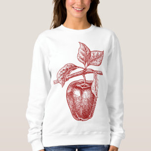 Sweatshirt Fruit rouge pomme Dessin Vintage rétro - Pomme