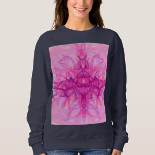 Sweatshirt FUMÉE ROSE - Art fractal moderne et abstrait -