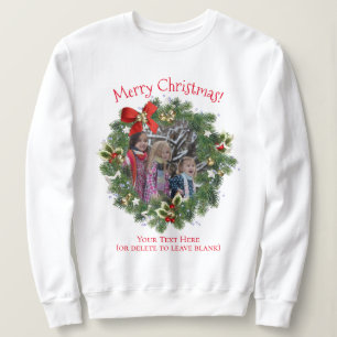 Sweatshirt Fun Christmas Wreath Photo Fragment Fête