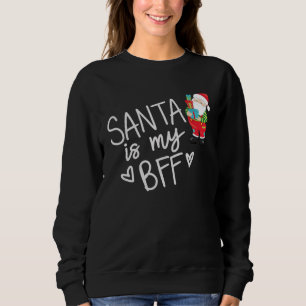 Sweatshirt Fun Père Noël est mon BFF Christmas Bold White Tex