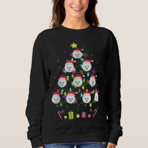 Sweatshirt Funky Bichon Frise sapin de Noël Couleur Led Light