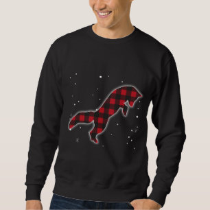 Sweatshirt Funky Red Plaid Fox Christmas Correspondant Buffal