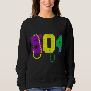Sweatshirt Funny 504 New Orleans Mardi Gras Vêtements Vintage