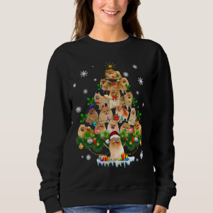 Sweatshirt Funny arbre de Noël de chien de Poméranie