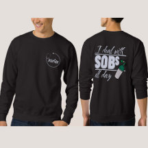 Funny Blue Nurse 2 côtés Typographie Oxygen SOB