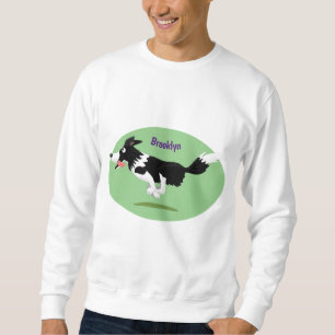 Sweatshirt Funny Border Collie chien en course dessin animé