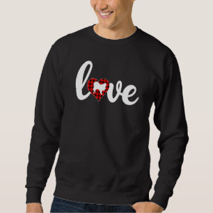Sweatshirt Funny Buffalo Plaid Love Japonais Chin Dog Valenti
