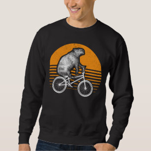 Sweatshirt Funny Capybara vélo d'équitation Retro Capibara