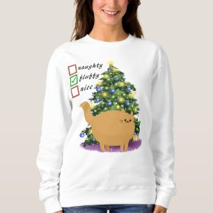 Sweatshirt Funny Chat - Liste de vérification de Noël