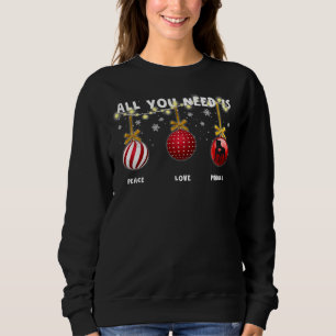 Sweatshirt Funny Christmas Chien Paix Amour Pitbull Amant
