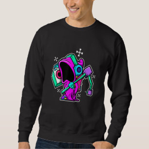 Sweatshirt Funny Dj Grim Reaper Hip hop Tourne-disque Boombox