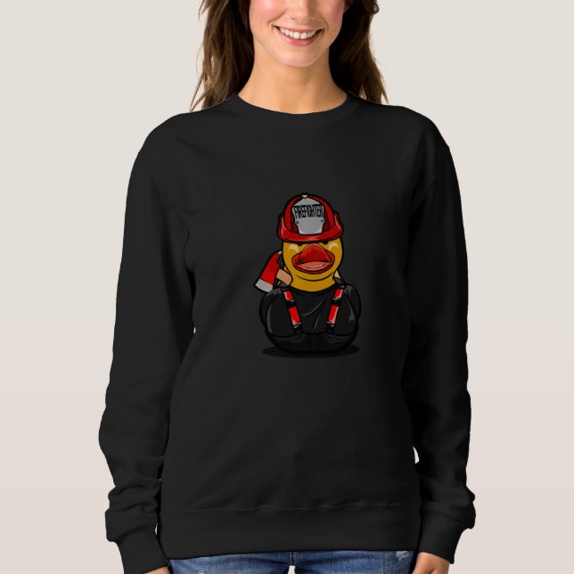 Sweatshirt Funny Firefighter Duck (Devant)
