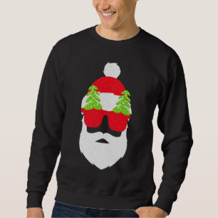Sweatshirt Funny Père Noël avec lunettes de soleil de Noël