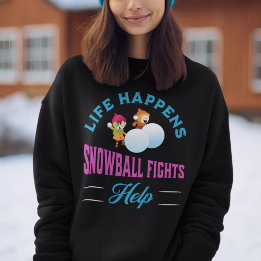 Sweatshirt Funny Snowball combat hiver