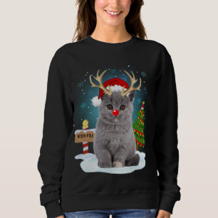 Sweatshirt Funny Ugly Sweater Cat Reindeer Pôle Nord Christy