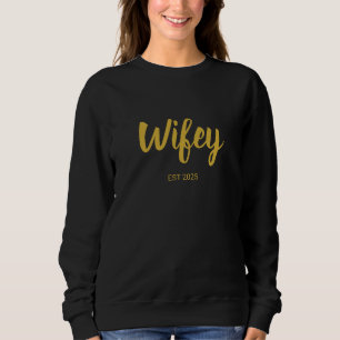 Sweatshirt Futée Mariée Or Personnalisé, Cadeau Fiancé