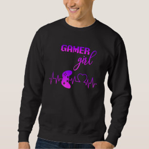 Sweatshirt Gamer Girl Gaming Heartbeat Jeux Vidéos Girls