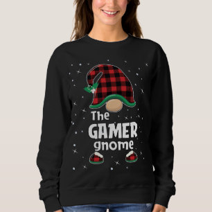 Sweatshirt Gamer Gnome Buffalo Plaid Matching Christmas Pajam