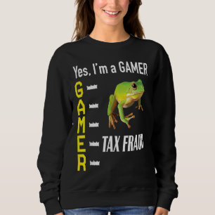 Sweatshirt Gamer Meme Commet Une Fraude Fiscale Grenouille Bi
