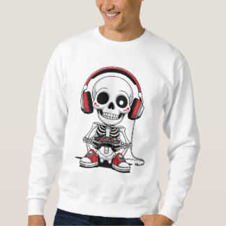 Sweatshirt Gamer Skeleton - Funny Halloween Gaming