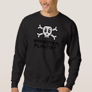 Sweatshirt Gangster Flutist Crâne et Mot d'os croisé