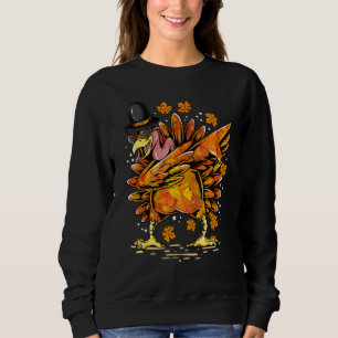 Sweatshirt Garçons & Filles Thanksgiving Danse Dabbing Turqui