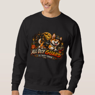 Sweatshirt Garde de Jour Terreur de Nuit Corgi Halloween Sécu