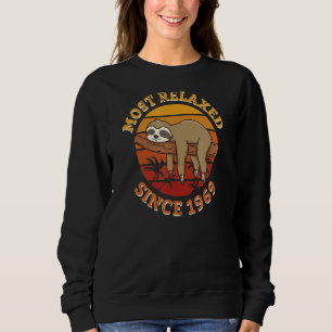 Sweatshirt Gâteau de fête d'anniversaire 1969 Sloth Relax Zoo